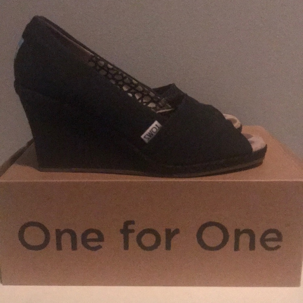 Black Tom Wedges Size 7